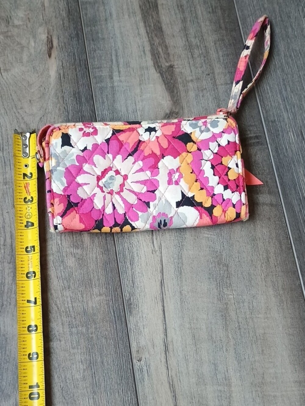 Vera Bradley Pink, Yellow and White Quilted Floral Wristlet - Picture 7 of 10